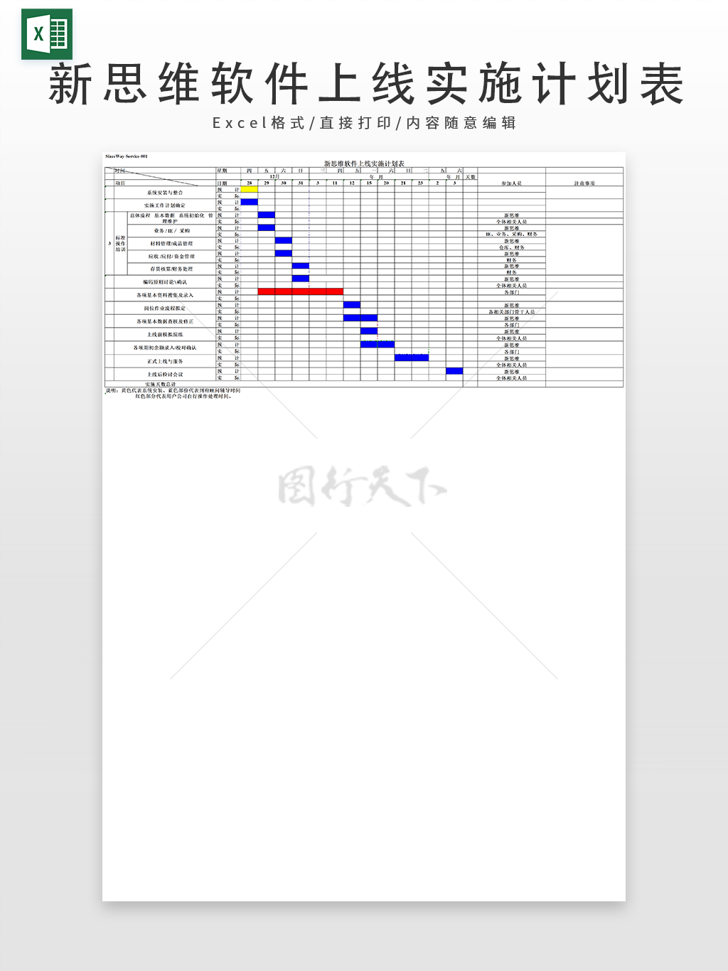 新思维软件上线实施计划表